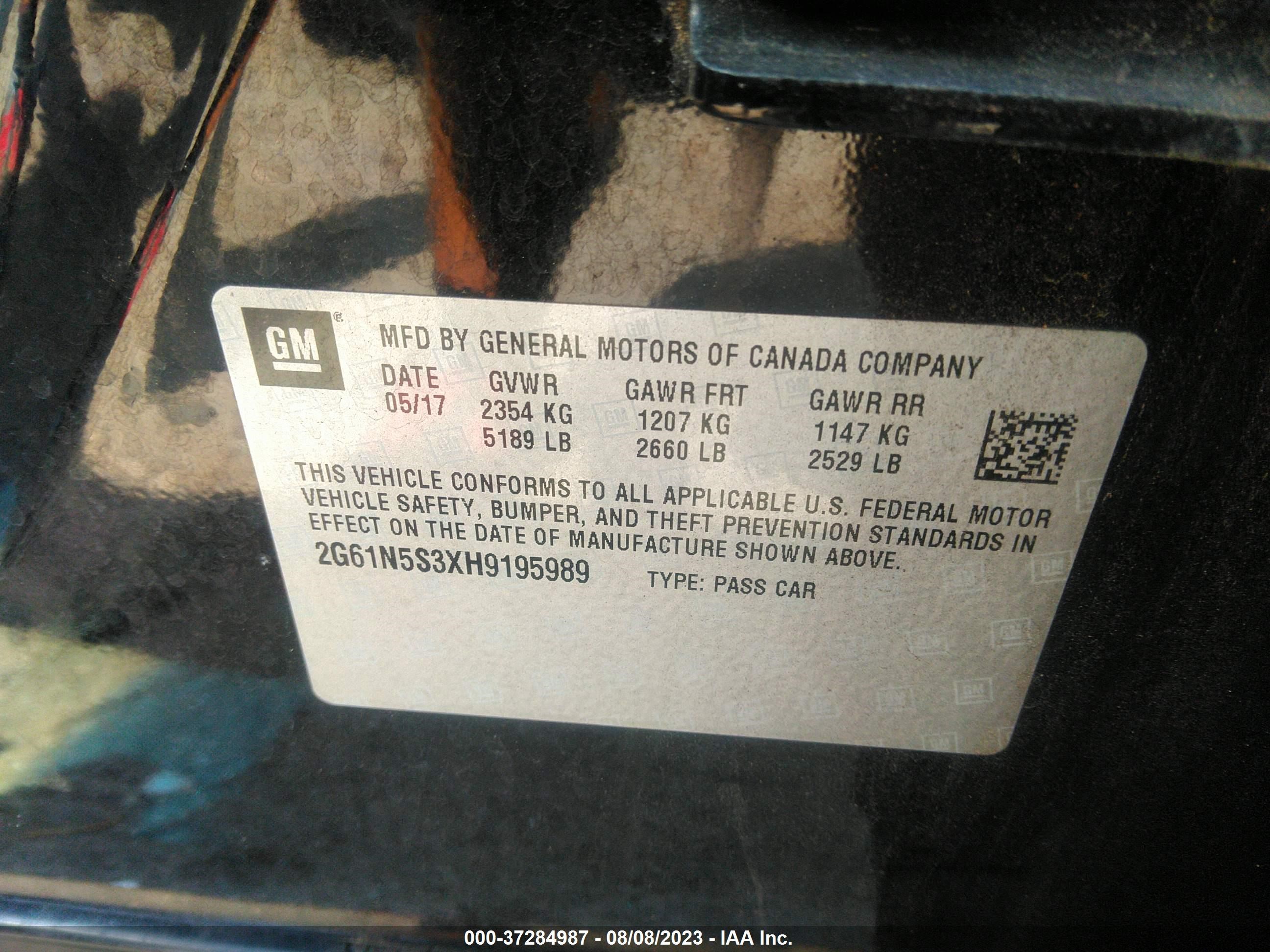 Photo 8 VIN: 2G61N5S3XH9195989 - CADILLAC XTS 