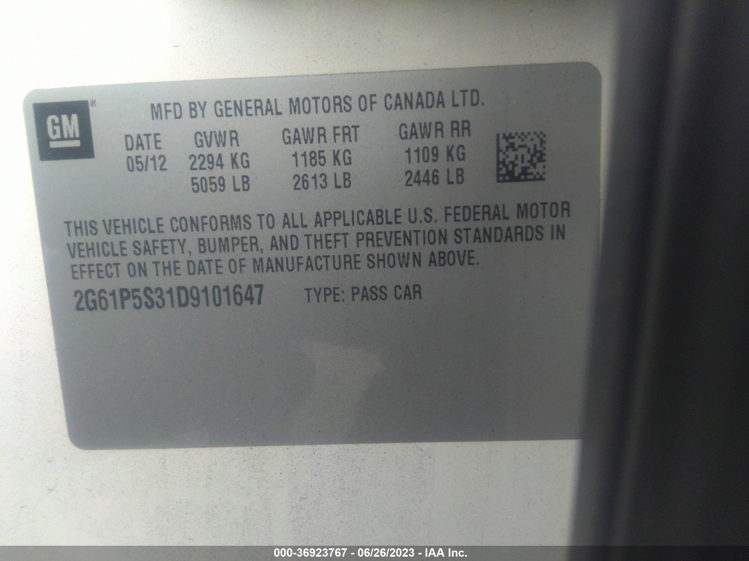 Photo 8 VIN: 2G61P5S31D9101647 - CADILLAC XTS 