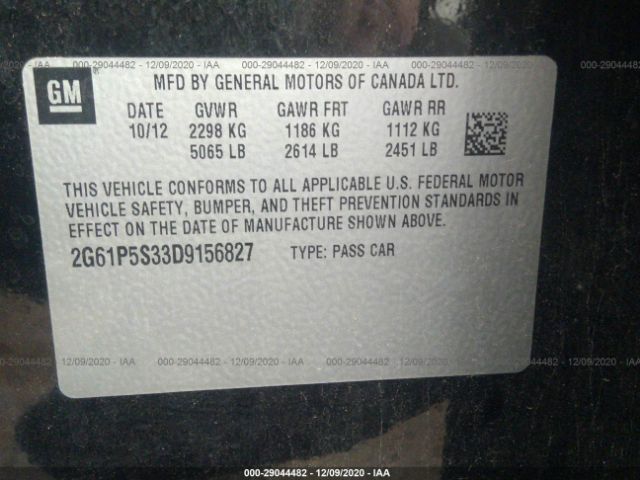 Photo 8 VIN: 2G61P5S33D9156827 - CADILLAC XTS 