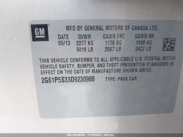 Photo 8 VIN: 2G61P5S33D9230988 - CADILLAC XTS 