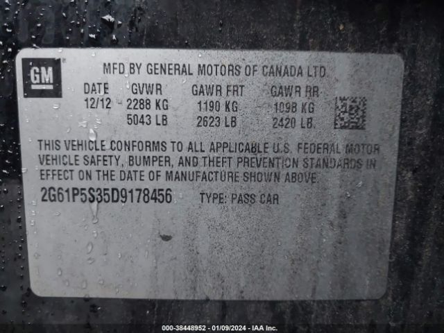 Photo 8 VIN: 2G61P5S35D9178456 - CADILLAC XTS 