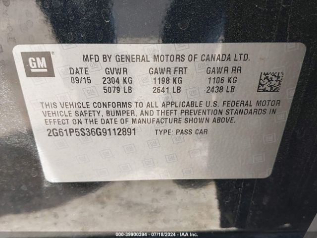 Photo 8 VIN: 2G61P5S36G9112891 - CADILLAC XTS 