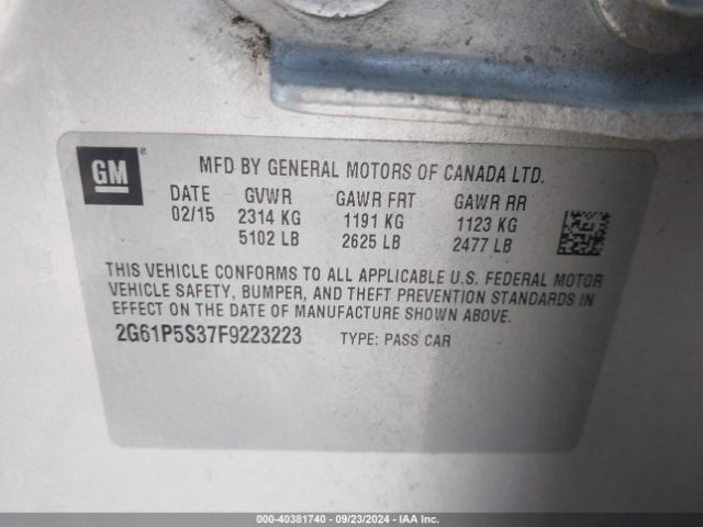 Photo 8 VIN: 2G61P5S37F9223223 - CADILLAC XTS 