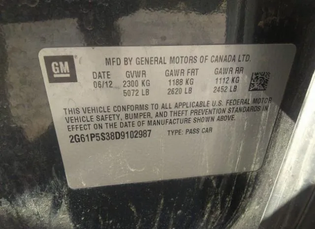 Photo 8 VIN: 2G61P5S38D9102987 - CADILLAC XTS 