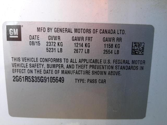 Photo 9 VIN: 2G61R5S35G9105649 - CADILLAC XTS PREMIU 