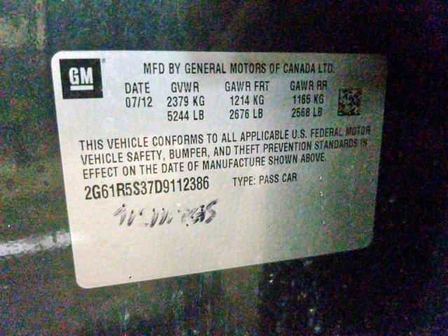 Photo 9 VIN: 2G61R5S37D9112386 - CADILLAC XTS LUXURY 