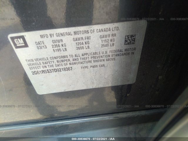 Photo 8 VIN: 2G61R5S37D9218367 - CADILLAC XTS 