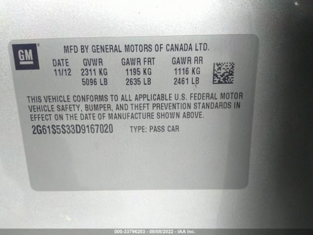 Photo 8 VIN: 2G61S5S33D9167020 - CADILLAC XTS 