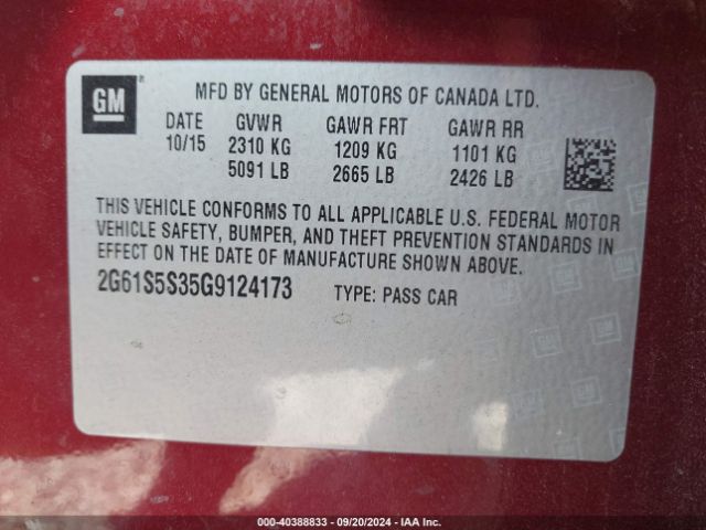 Photo 8 VIN: 2G61S5S35G9124173 - CADILLAC XTS 