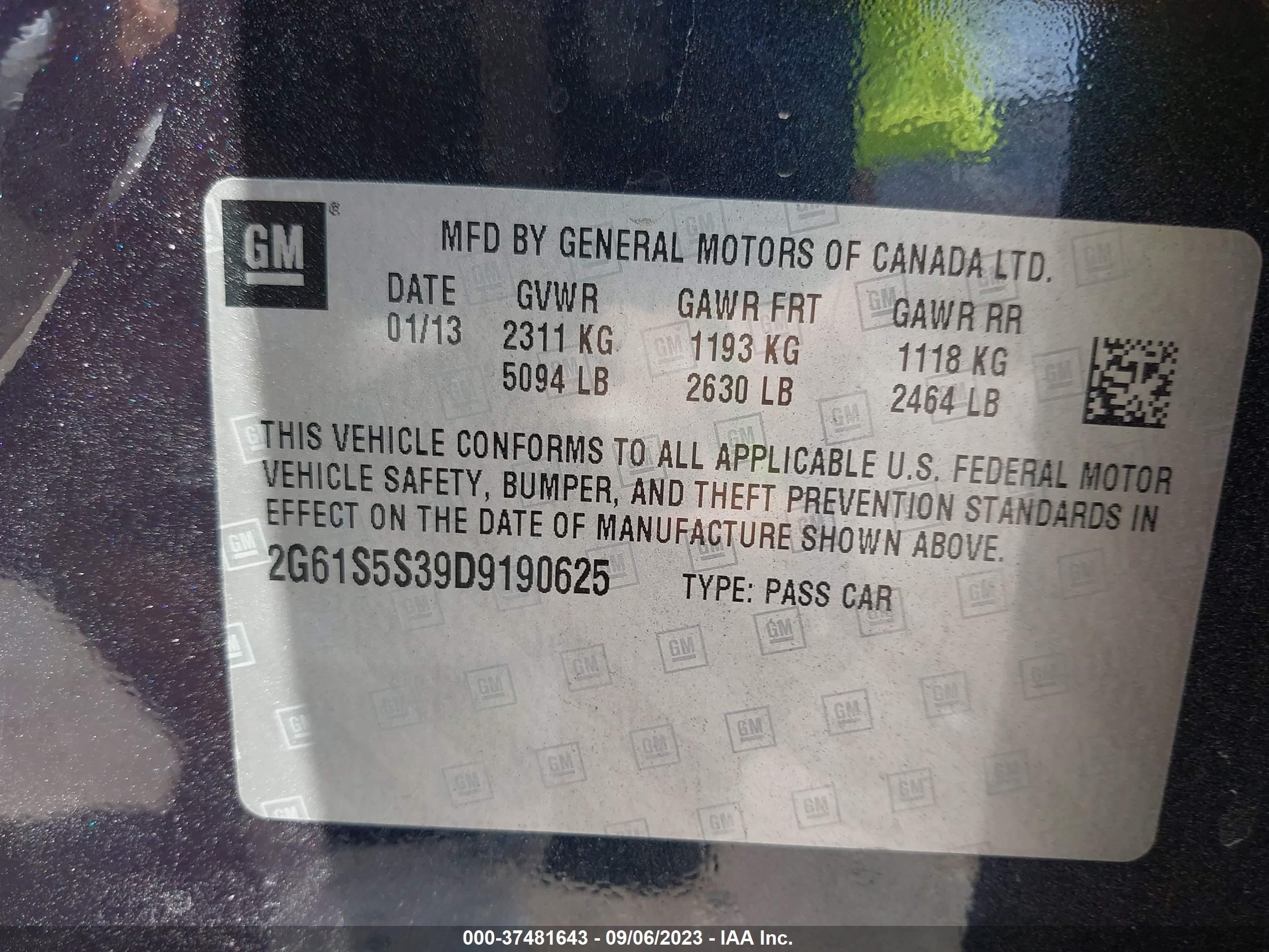 Photo 8 VIN: 2G61S5S39D9190625 - CADILLAC XTS 