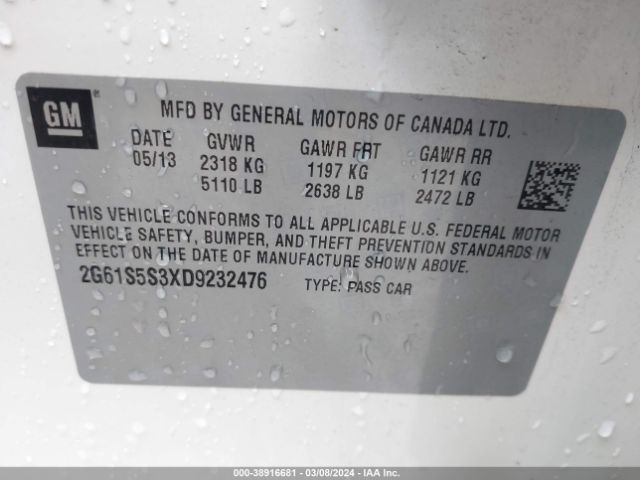 Photo 8 VIN: 2G61S5S3XD9232476 - CADILLAC XTS 