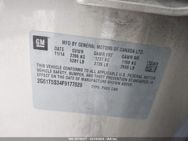 Photo 8 VIN: 2G61T5S34F9177829 - CADILLAC XTS 