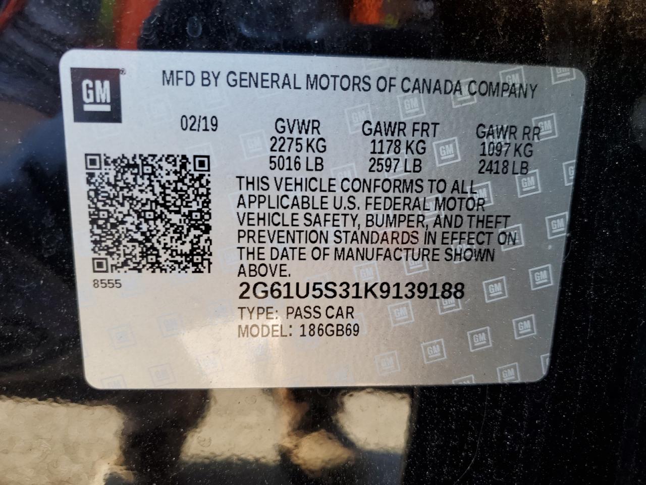 Photo 12 VIN: 2G61U5S31K9139188 - CADILLAC XTS 