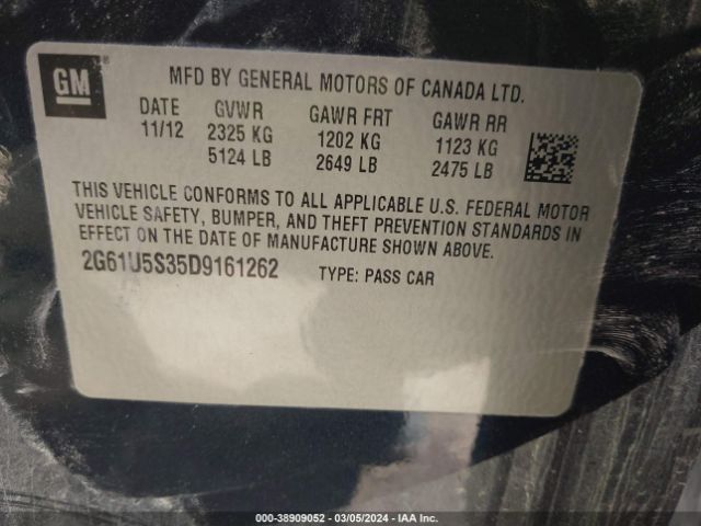 Photo 8 VIN: 2G61U5S35D9161262 - CADILLAC XTS 