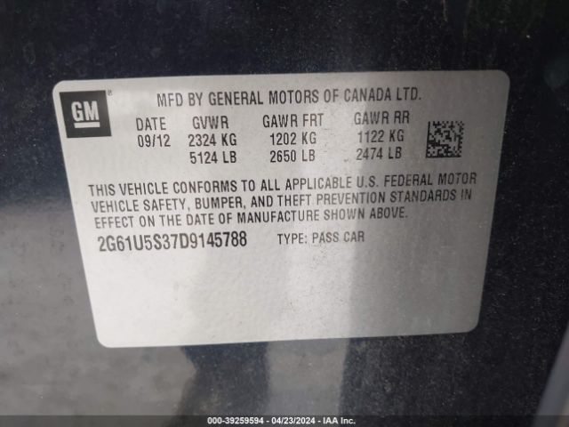 Photo 8 VIN: 2G61U5S37D9145788 - CADILLAC XTS 