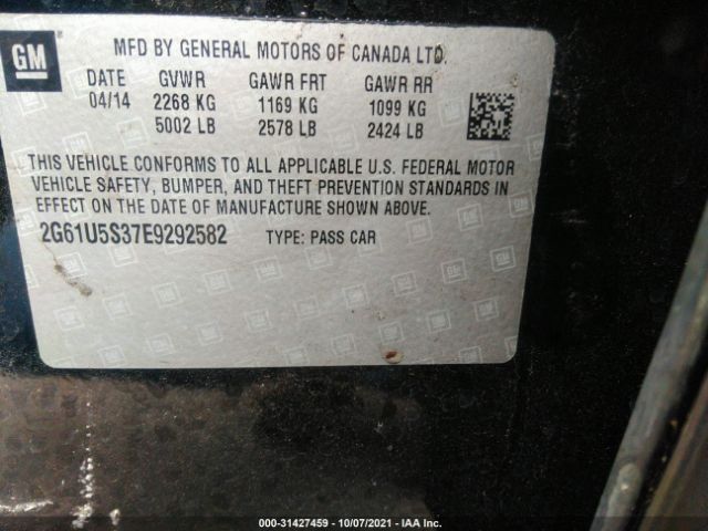 Photo 8 VIN: 2G61U5S37E9292582 - CADILLAC XTS 