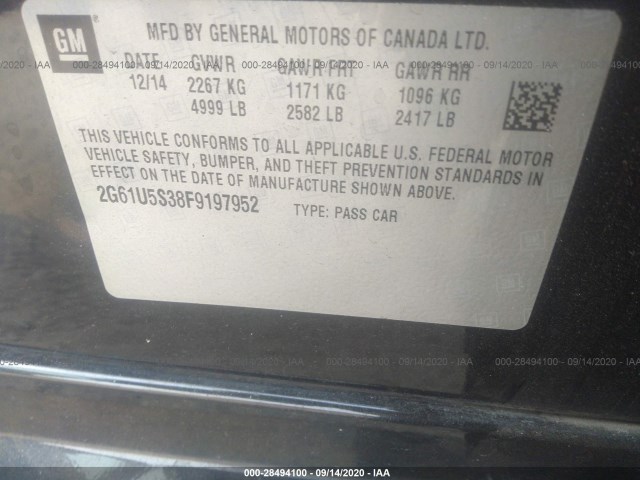 Photo 8 VIN: 2G61U5S38F9197952 - CADILLAC XTS 