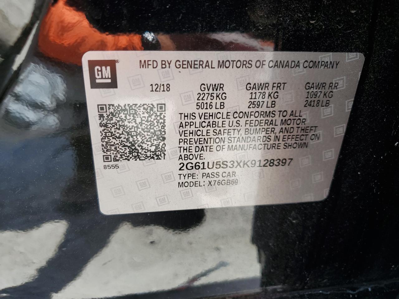 Photo 11 VIN: 2G61U5S3XK9128397 - CADILLAC XTS 