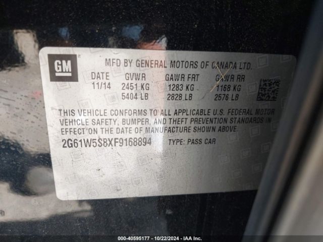 Photo 8 VIN: 2G61W5S8XF9168894 - CADILLAC XTS 