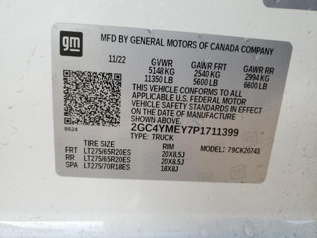 Photo 11 VIN: 2GC4YMEY7P1711399 - CHEVROLET SILVERADO 