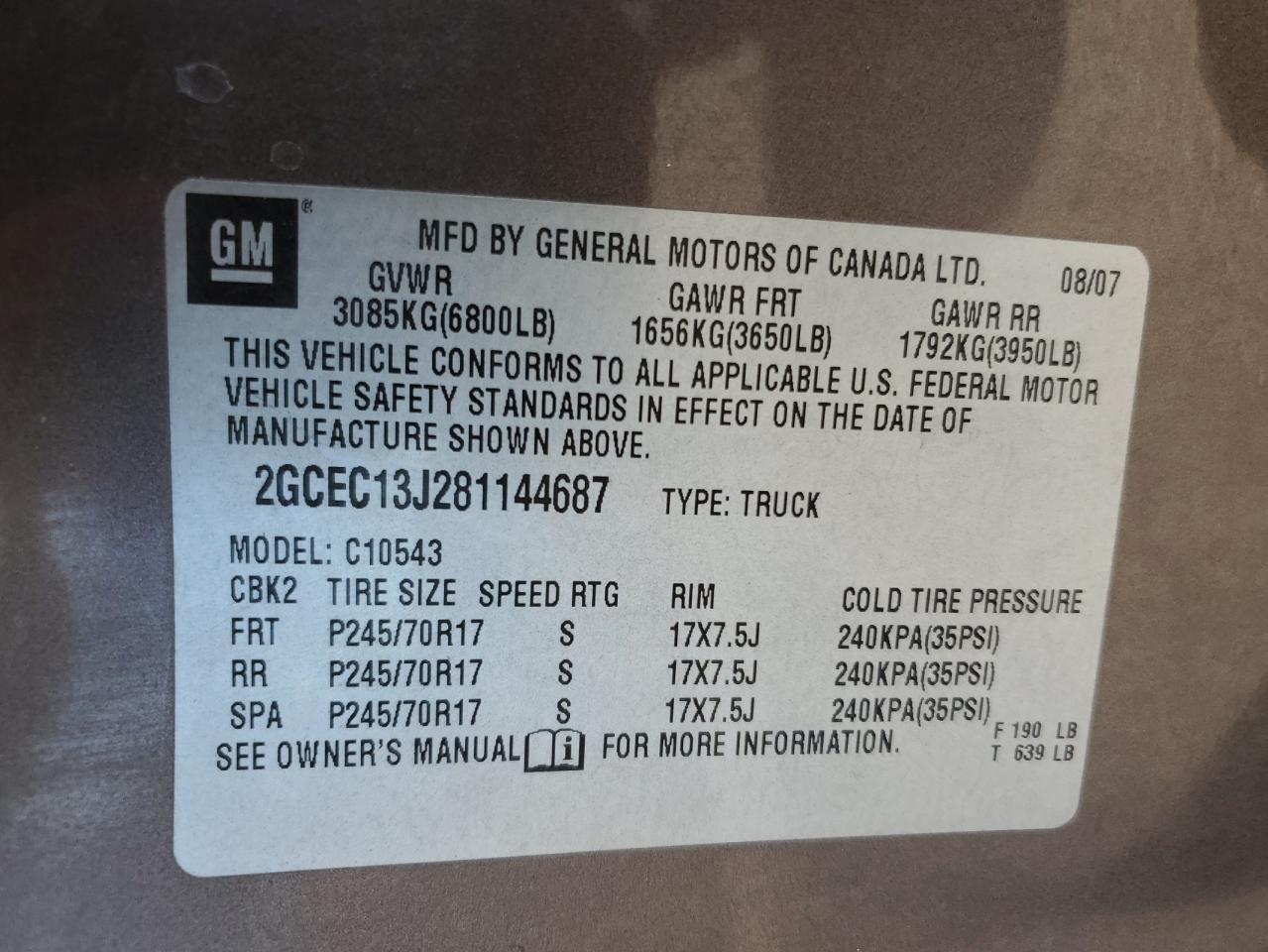 Photo 11 VIN: 2GCEC13J281144687 - CHEVROLET SILVERADO 