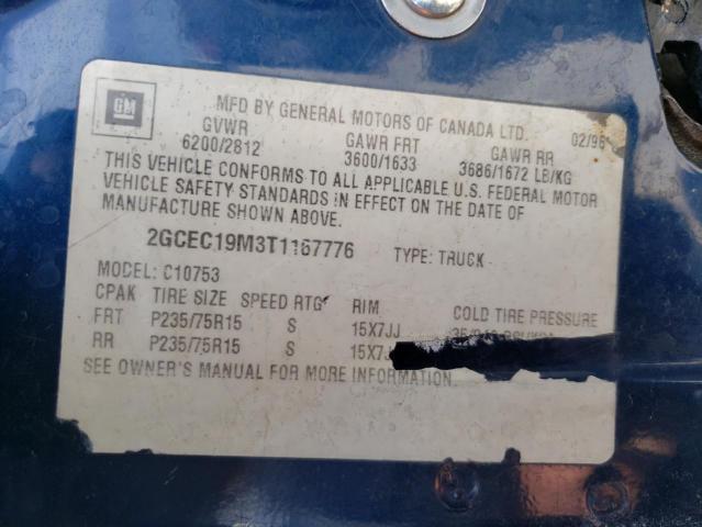 Photo 12 VIN: 2GCEC19M3T1167776 - CHEVROLET GMT 