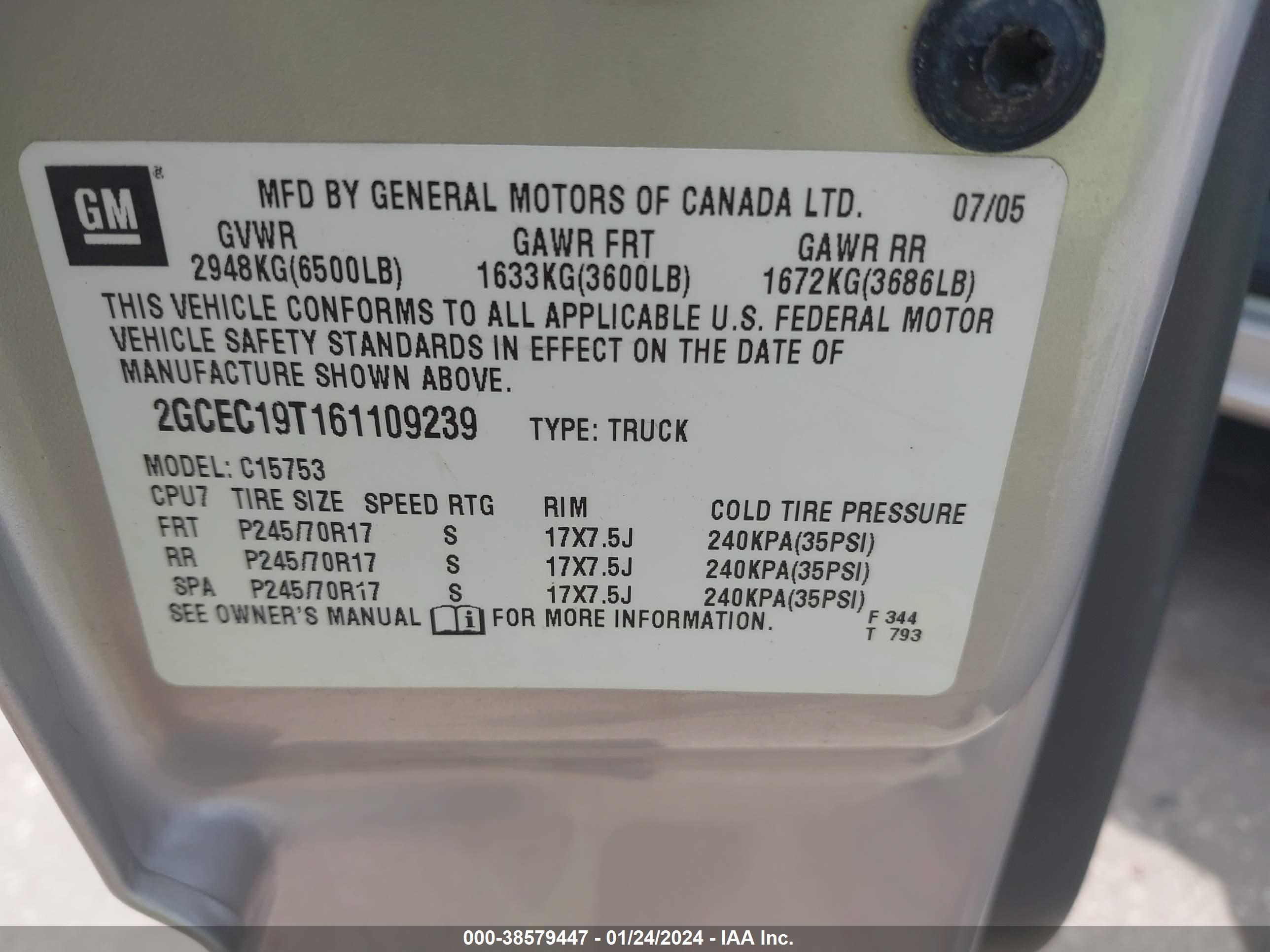 Photo 8 VIN: 2GCEC19T161109239 - CHEVROLET SILVERADO 