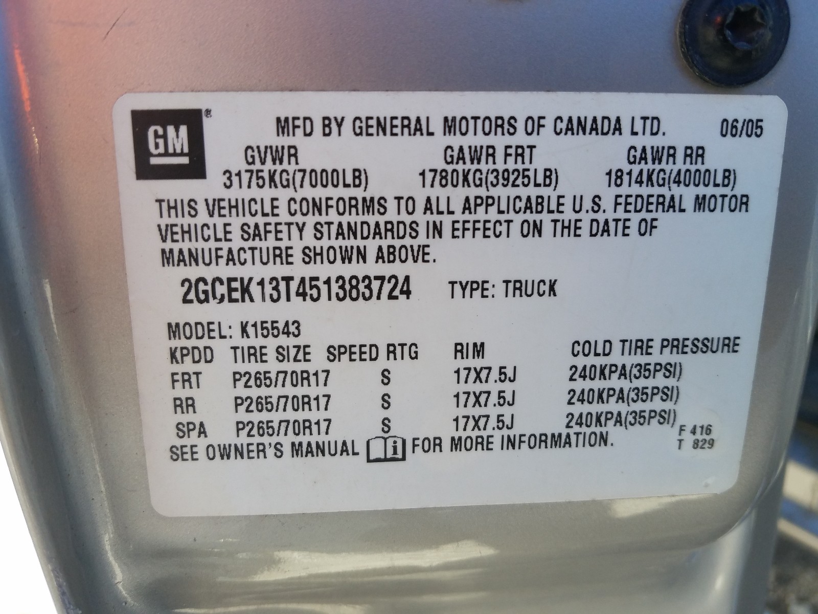 Photo 9 VIN: 2GCEK13T451383724 - CHEVROLET SILVERADO 