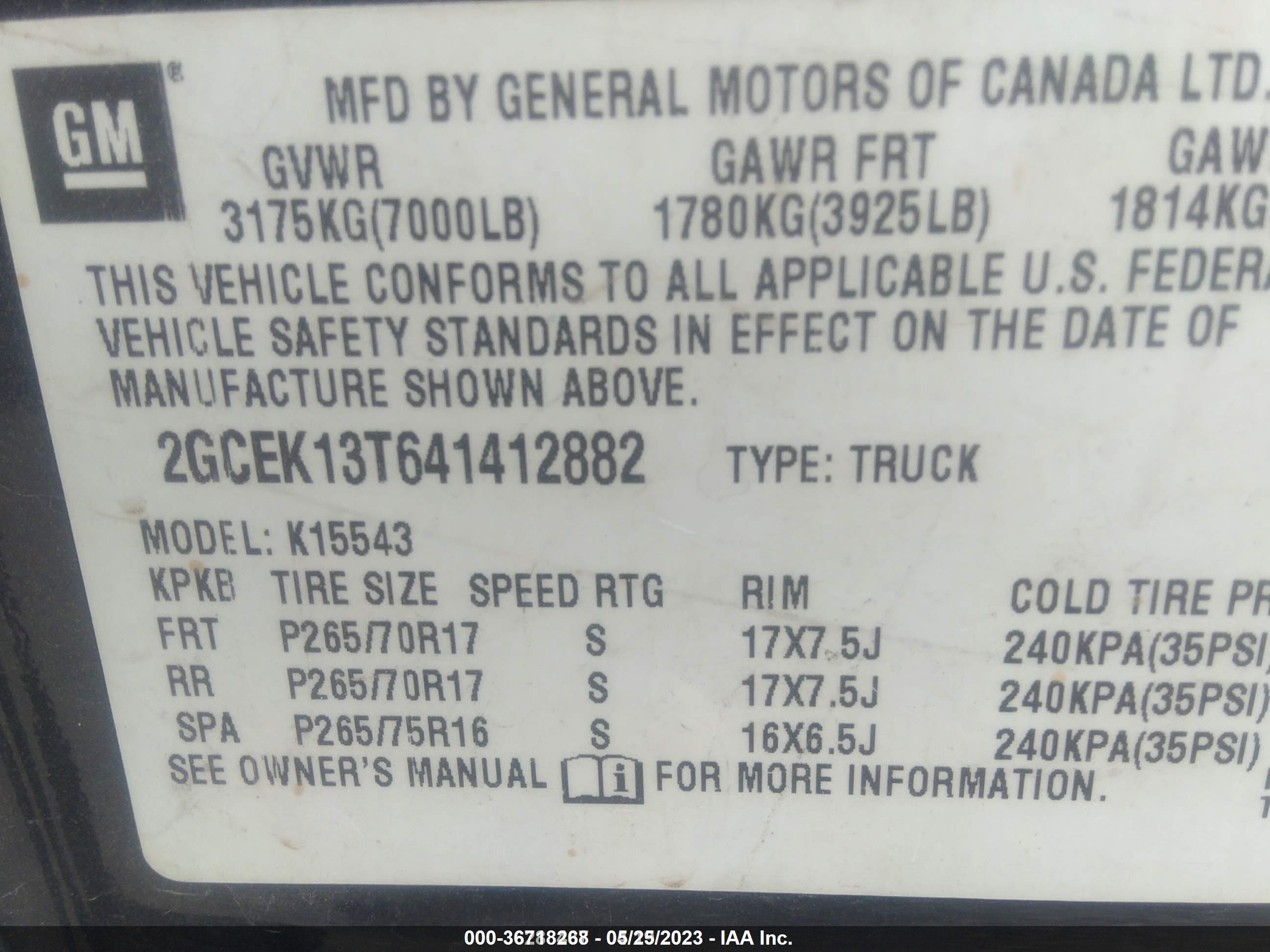 Photo 8 VIN: 2GCEK13T641412882 - CHEVROLET SILVERADO 