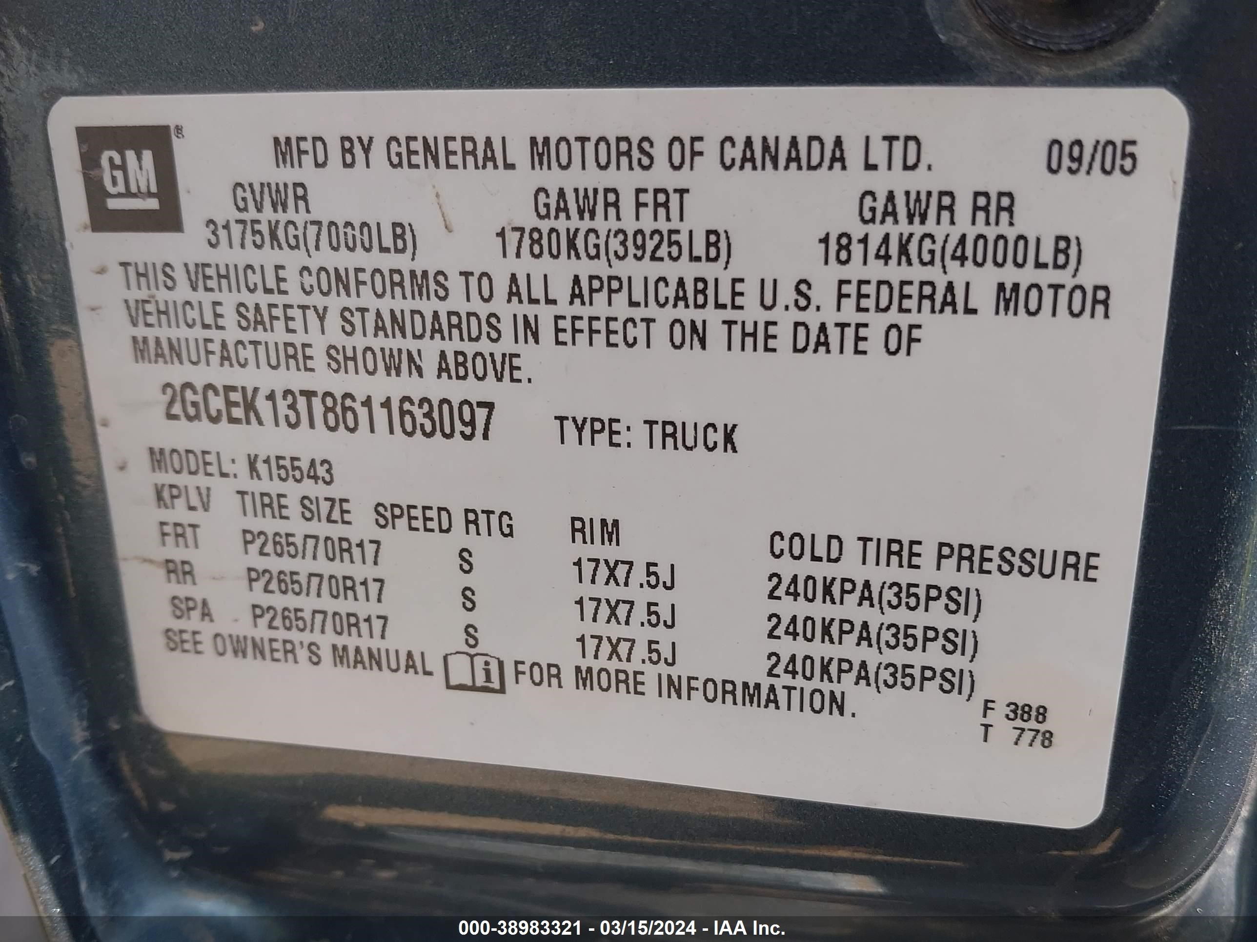 Photo 8 VIN: 2GCEK13T861163097 - CHEVROLET SILVERADO 