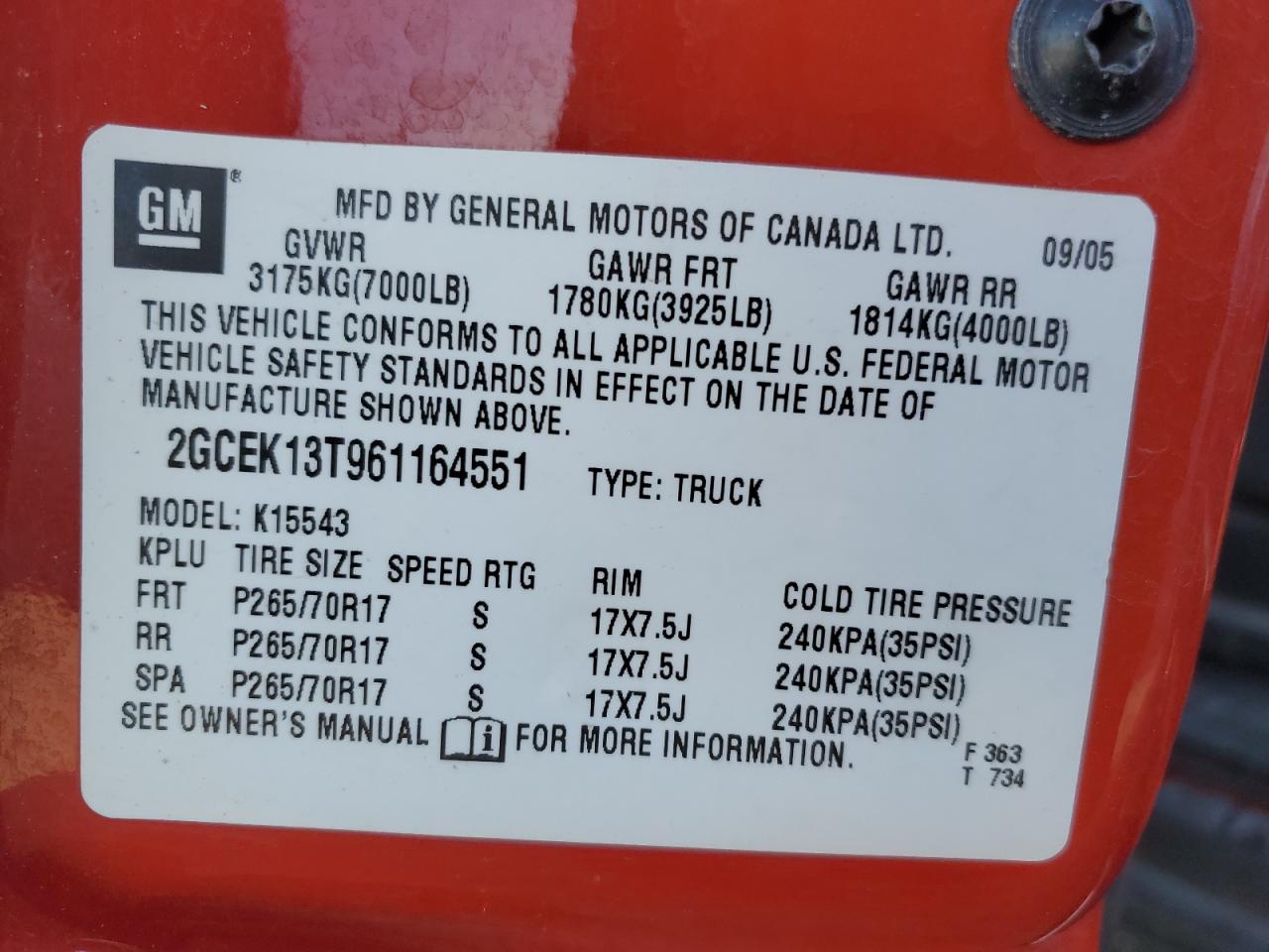 Photo 11 VIN: 2GCEK13T961164551 - CHEVROLET SILVERADO 