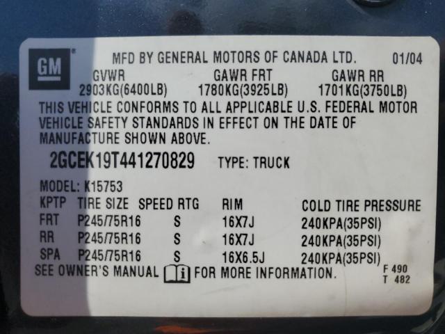 Photo 11 VIN: 2GCEK19T441270829 - CHEVROLET SILVERADO 