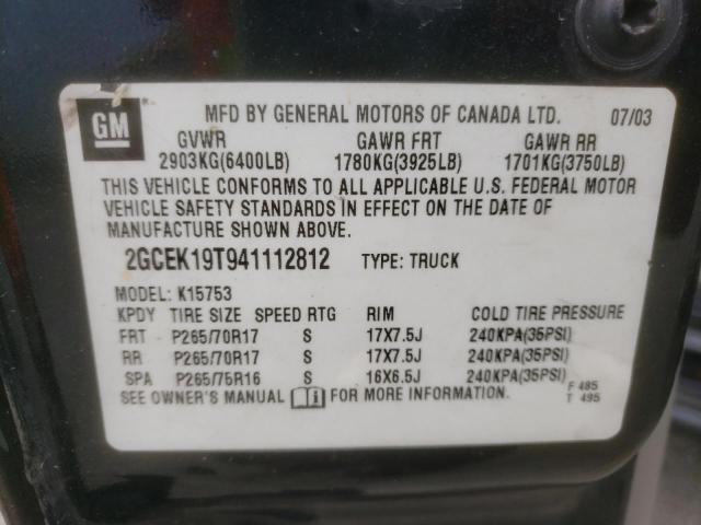 Photo 12 VIN: 2GCEK19T941112812 - CHEVROLET SILV1500 4 