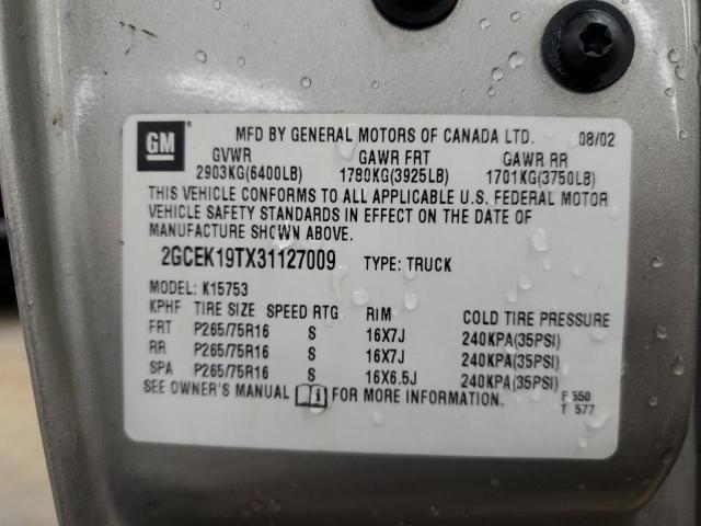 Photo 11 VIN: 2GCEK19TX31127009 - CHEVROLET SILVERADO 