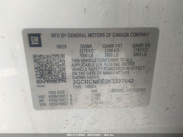 Photo 8 VIN: 2GCRCNEC3K1227642 - CHEVROLET SILVERADO 1500 LD 