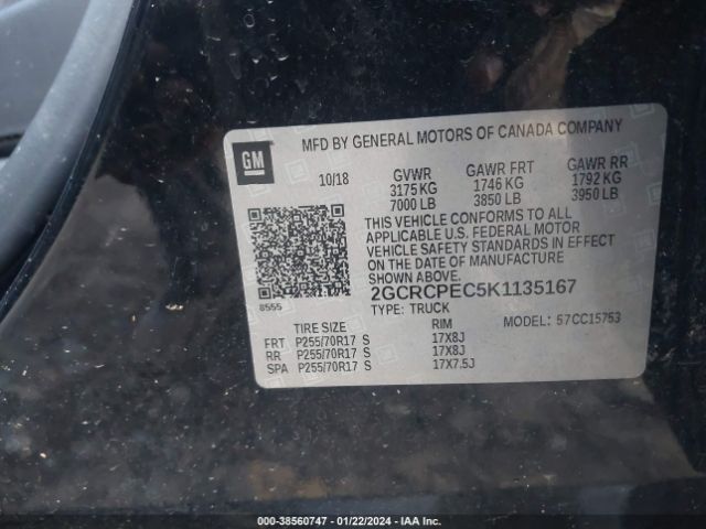 Photo 8 VIN: 2GCRCPEC5K1135167 - CHEVROLET SILVERADO 1500 LD 