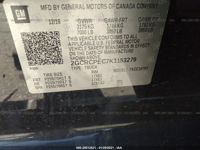 Photo 8 VIN: 2GCRCPEC7K1153279 - CHEVROLET SILVERADO 1500 LD 