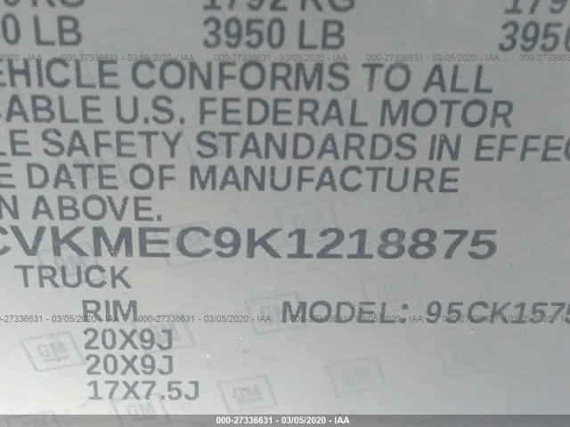 Photo 8 VIN: 2GCVKMEC9K1218875 - CHEVROLET SILVERADO 1500 LD 