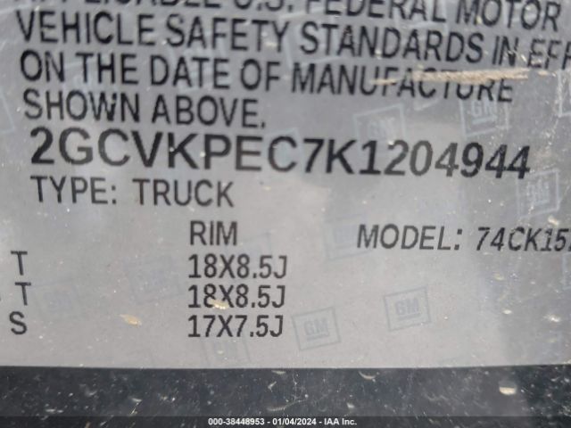 Photo 8 VIN: 2GCVKPEC7K1204944 - CHEVROLET SILVERADO 1500 LD 