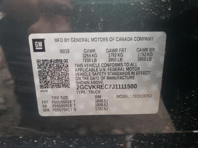 Photo 9 VIN: 2GCVKREC7J1111500 - CHEVROLET SILVERADO 