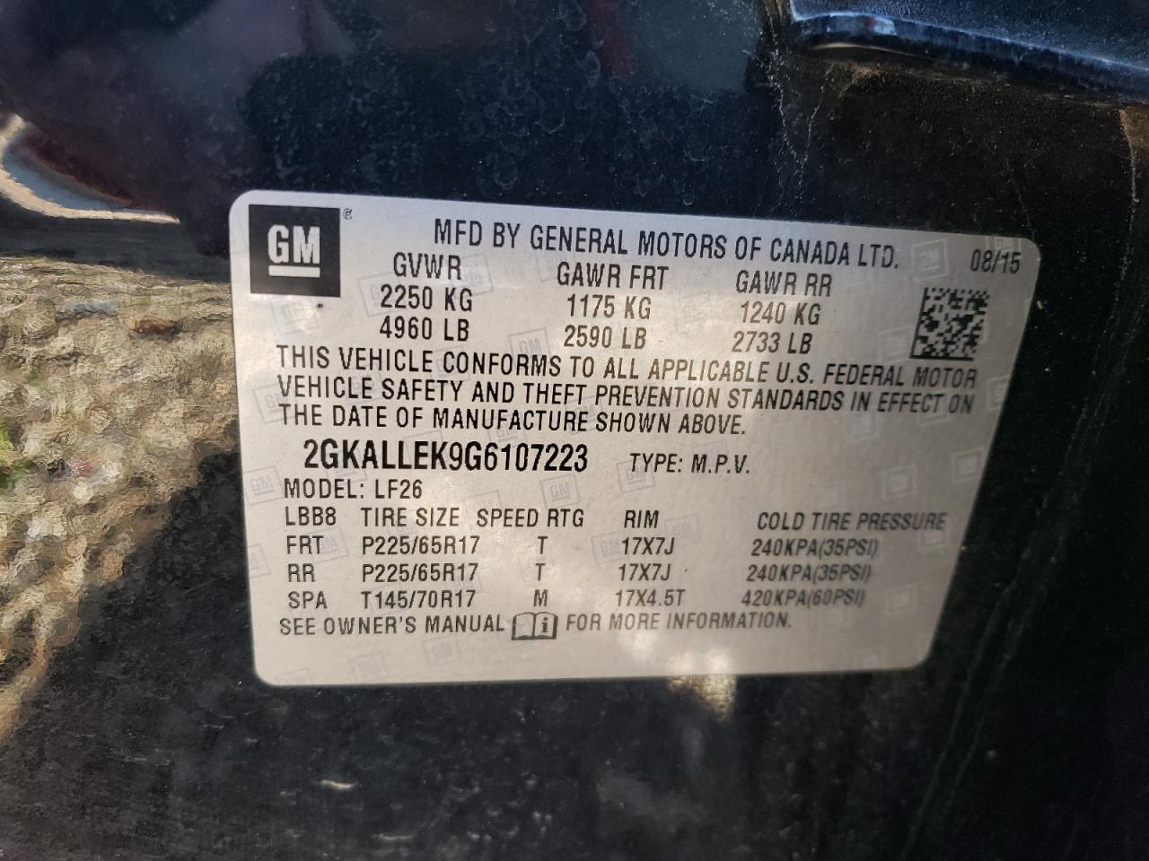 Photo 13 VIN: 2GKALLEK9G6107223 - GMC TERRAIN 