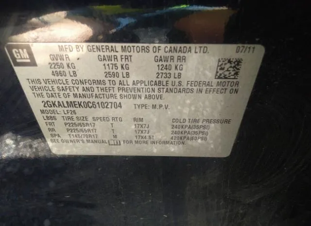 Photo 8 VIN: 2GKALMEK0C6102704 - GMC TERRAIN 