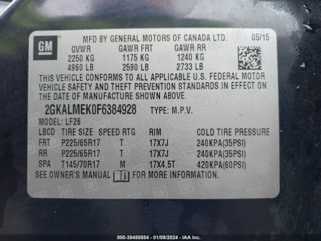 Photo 8 VIN: 2GKALMEK0F6384928 - GMC TERRAIN 