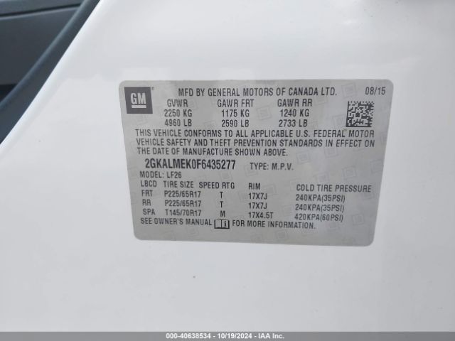 Photo 8 VIN: 2GKALMEK0F6435277 - GMC TERRAIN 