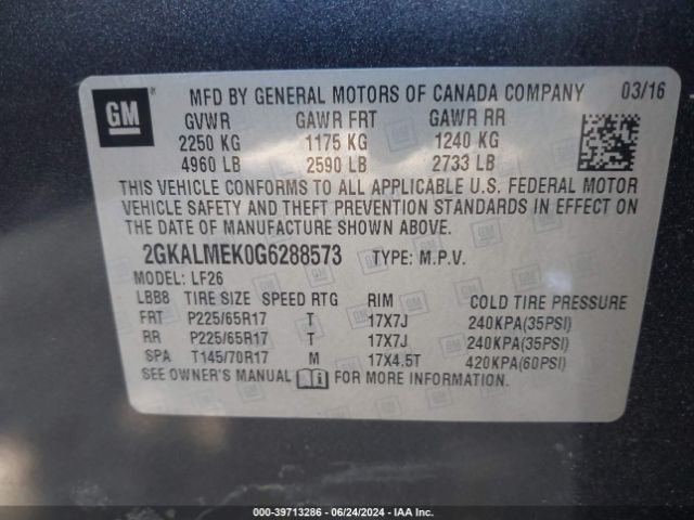 Photo 8 VIN: 2GKALMEK0G6288573 - GMC TERRAIN 