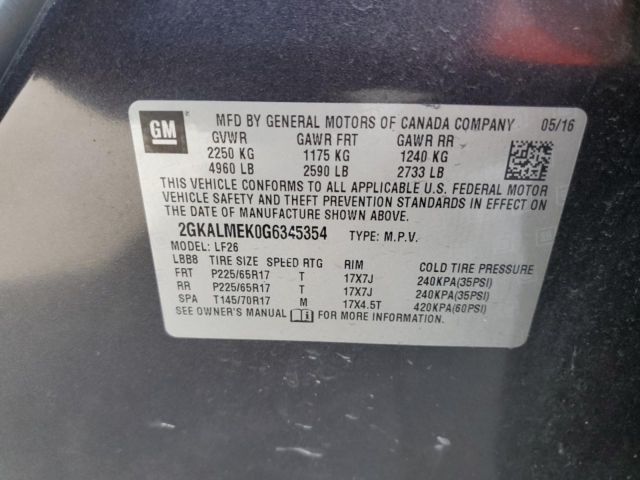 Photo 12 VIN: 2GKALMEK0G6345354 - GMC TERRAIN 