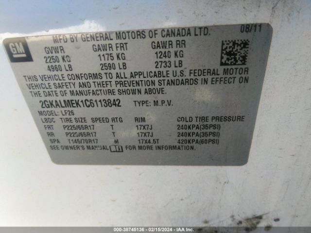 Photo 8 VIN: 2GKALMEK1C6113842 - GMC TERRAIN 