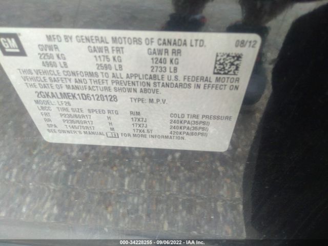 Photo 8 VIN: 2GKALMEK1D6120128 - GMC TERRAIN 