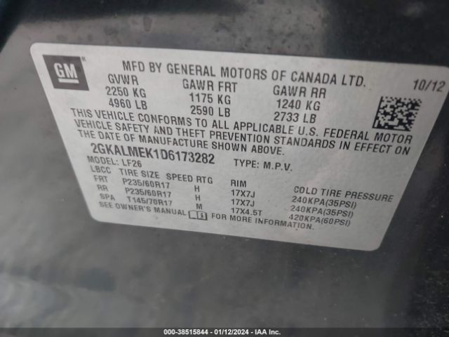 Photo 8 VIN: 2GKALMEK1D6173282 - GMC TERRAIN 