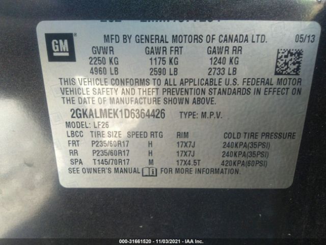 Photo 8 VIN: 2GKALMEK1D6364426 - GMC TERRAIN 